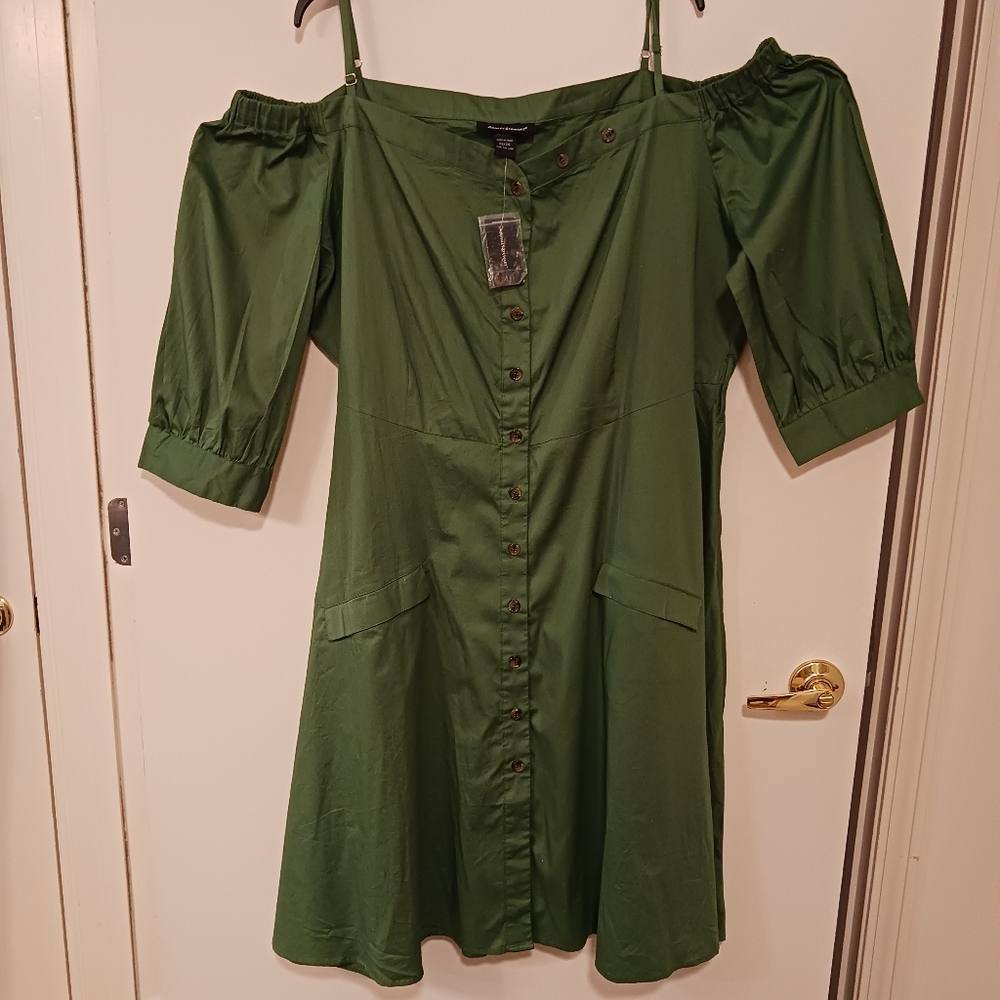 Green Off-Shoulder Dress